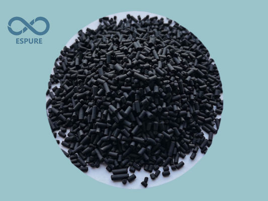 600mg/g ब्लैक सिलेंडरिक पेलेट एक्टिवेटेड कार्बन 4mm कोयला आधारित